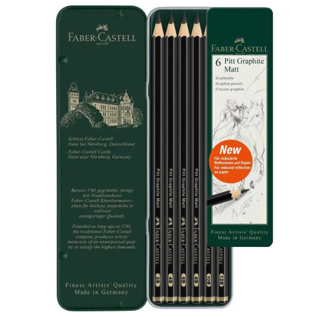 Set de 6 Crayons Pitt Graphite Matt - Faber Castell