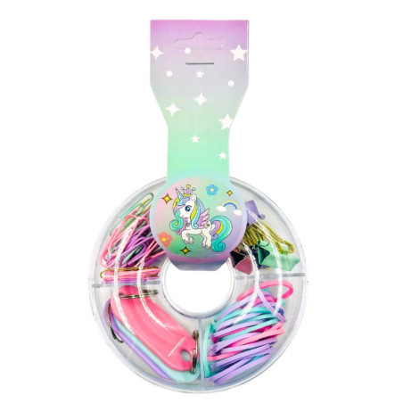 Set De Trombone, Porte clé, Pince à Clip Et  Elastique, Pastel - Réf.741040