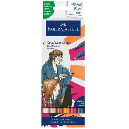Set De 6 Feutres Goldfaber Sketch Double Pointe Manga - Faber-Castell