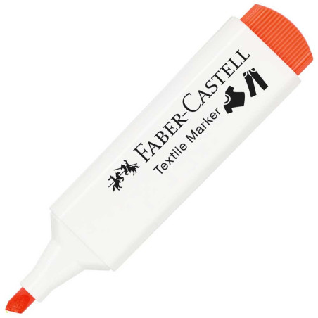 Marqueur Textile Orange Néon, Faber Castell - Réf.159509