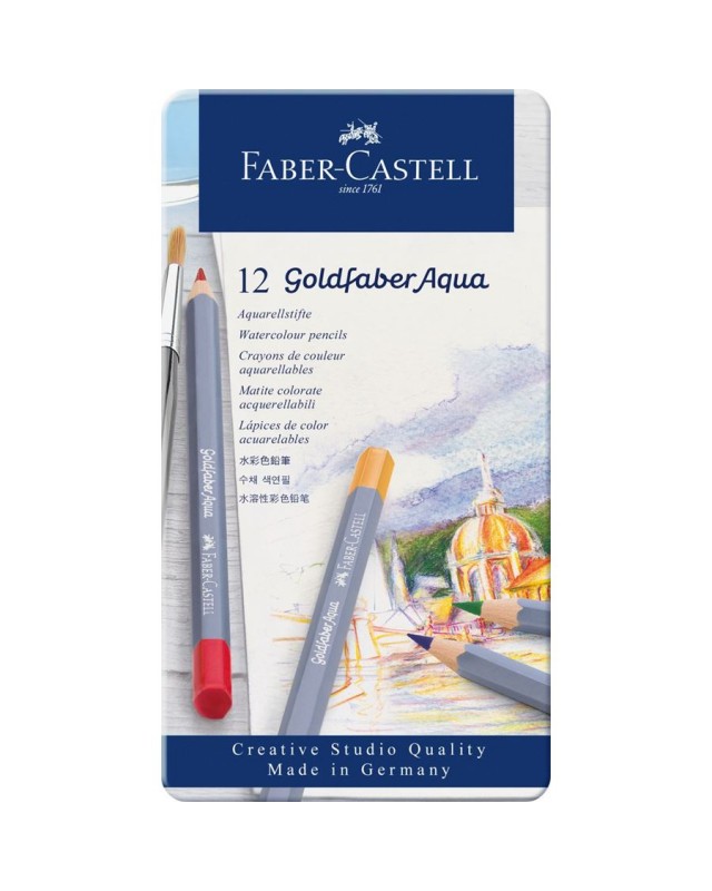 Boite Métal De 12 Pièces Crayons Goldfaber Aquarelle FABER CASTELL