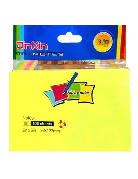 100 Sticks Notes Jaune Fluo - Jinxin