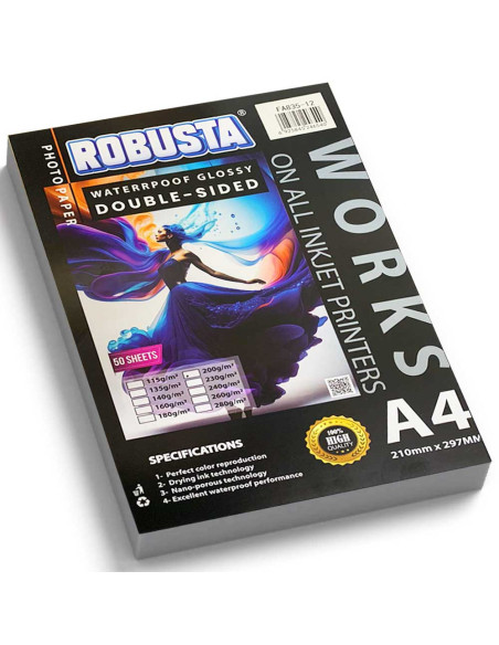 50 Papiers Photo Double Face 200gr - Robusta