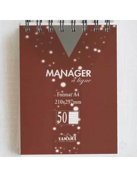 NoteBook Wireo Manager à Ligne, A4 - Yamama