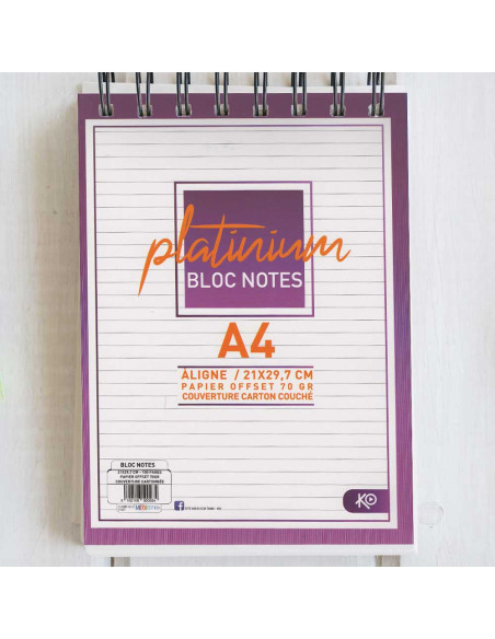 NoteBook Wireo Platinum 5x5, A4 - KO