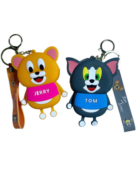 Porte-Monnaie Porte Clés 2en1 En silicone, Tom&Jerry