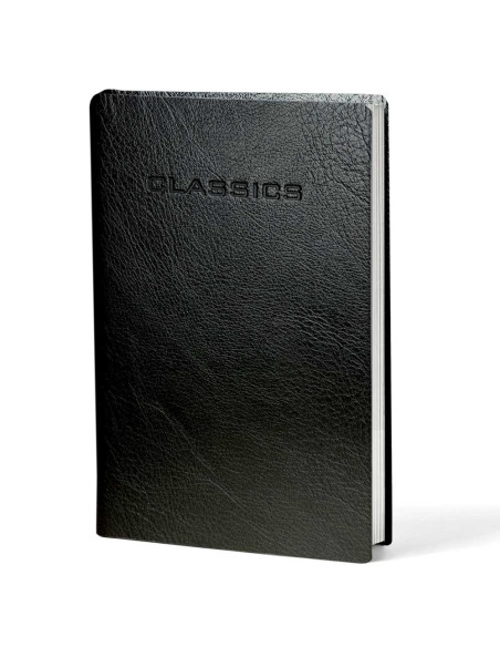 NoteBook en Simili Cuir Classics A6, Noir - Réf.162-48