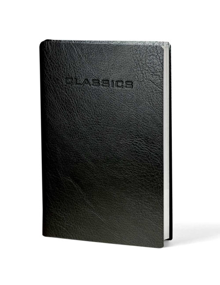 NoteBook en Simili Cuir Classics A6, Noir - Réf.162-48