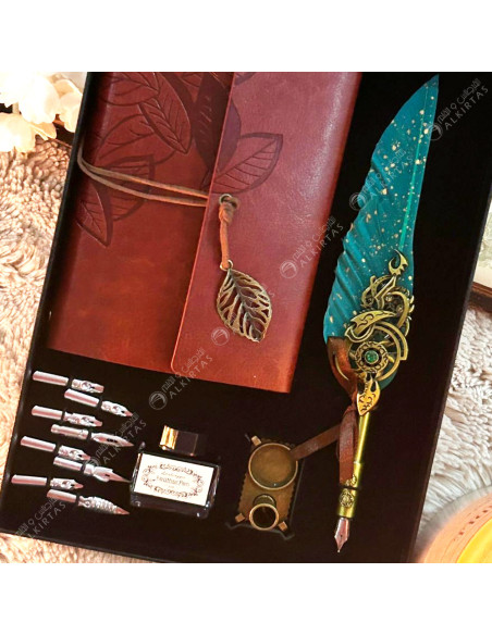 Coffret Stylo Calligraphie Rétro Plume avec Carnet - Réf.0014