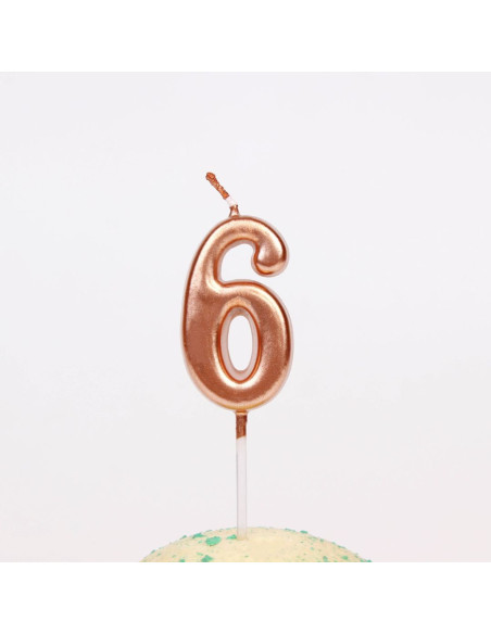 Bougie Anniversaire Chiffre 6 Bronze , PM
