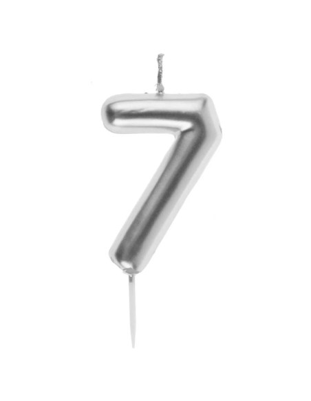 Bougie Anniversaire Chiffre 7 Argent, GM