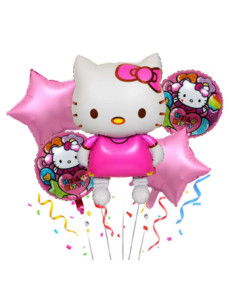Set de 5 Ballons Gonflable,  Hello Kitty