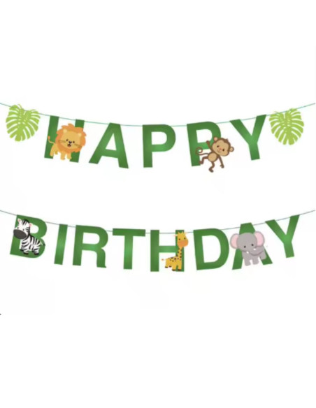 Guirlande Happy Birthday, Jungle