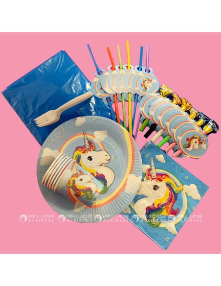 SET ANNIVERSAIRE 6P UNICORN