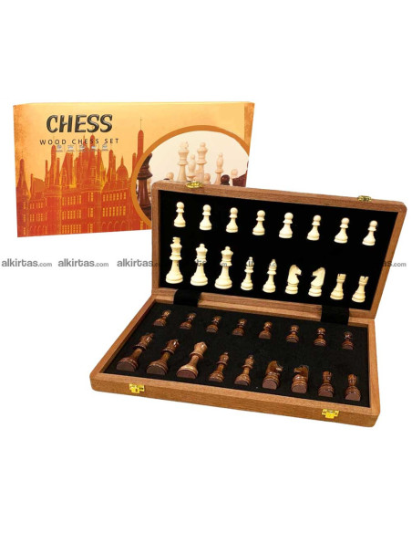 Jeu d'échecs en Bois avec Une Table Pliable