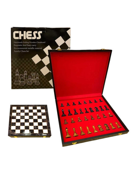 Jeu d'échecs en Bois Luxe avec Une Table Pliable