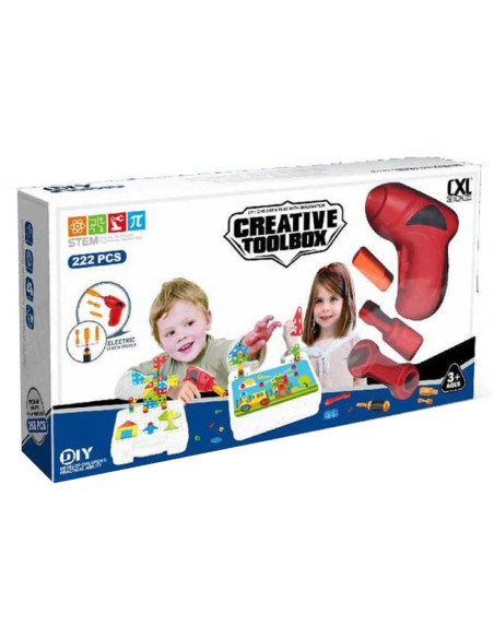Boite à Outils Créatif pour Enfants avec Visseuse, 242 pcs
