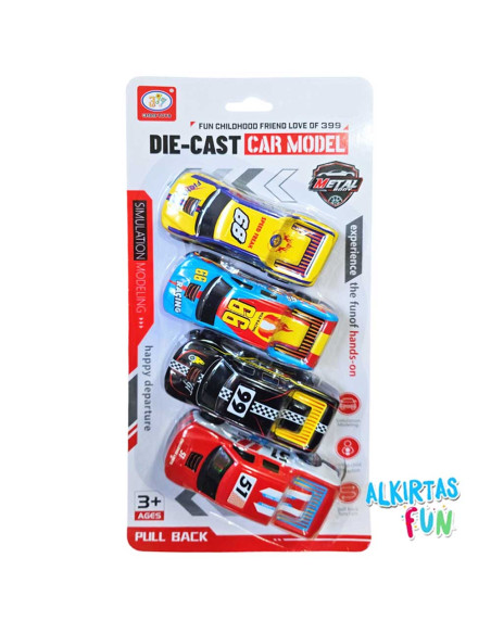 Set de 4 Voitures de Course