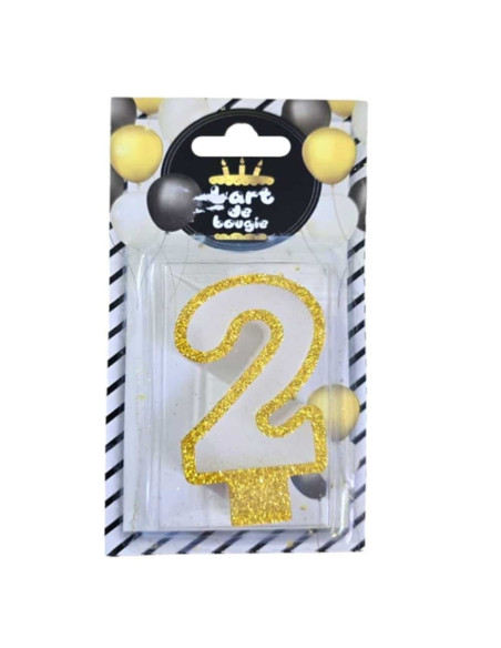 Bougie D'anniversaire Avec Paillettes Dorées N°2