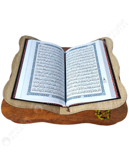Coffret Coran En Bois MM - حامل مصحف خشبي حجم متوسط + مصحف + سبحة