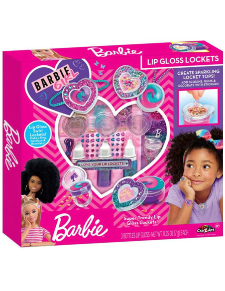 Coffret de Beauté, Barbie Sparkling Lip Gloss Lockets - Cra-Z-Art
