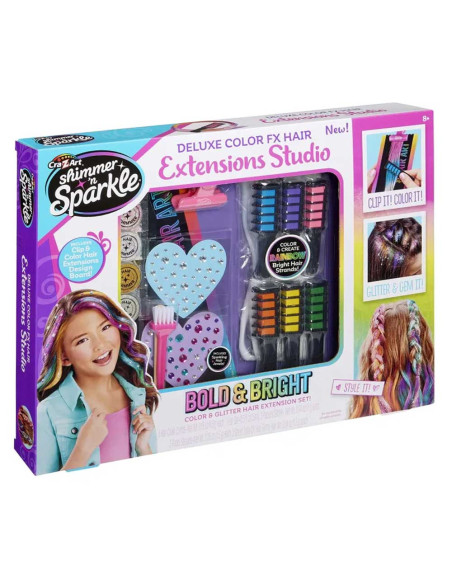 Coffret de Cheuveux Deluxe Color FX Hair, Extensions Studio - Shimmer 'n Sparkle