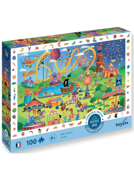 Puzzle 100 pcs, Cherche Et Trouve - Fête Foraine - Calypto By Sentosphère