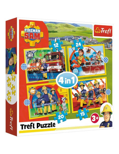 Puzzle 4en1 Fireman Sam - Trefl