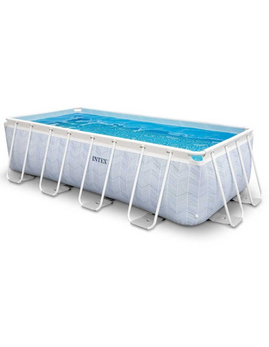 Piscine Chevron Rectangulaire 4.00x2.00x1.00 M avec Echelle et Filtre - Intex