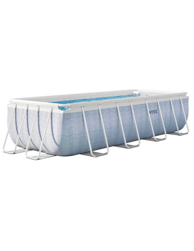 Piscine Chevron Rectangulaire 4.00x2.00x1.00 M avec Echelle et Filtre - Intex