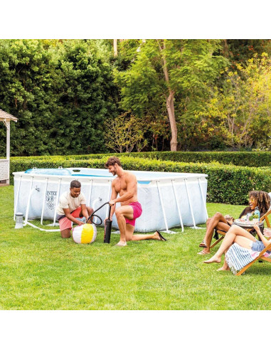 Piscine Chevron Rectangulaire 4.00x2.00x1.00 M avec Echelle et Filtre - Intex