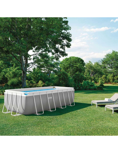 Piscine Prism Frame Rectangulaire 4.00x2.00x1.22 M avec Echelle et Filtre - Intex