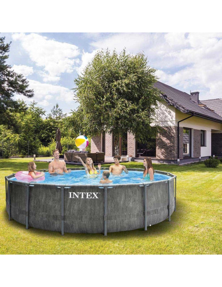 Piscine Baltik 5,49x1,22 M avec Echelle, Filtre, Tapis et Bâche - Intex