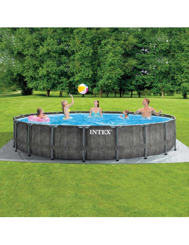 Piscine Baltik 5,49x1,22 M avec Echelle, Filtre, Tapis et Bâche - Intex