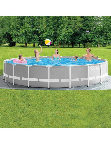 Piscine Prism Frame Ronde 5,49x1,22 M avec Echelle, Filtre, Tapis et Bâche - Intex