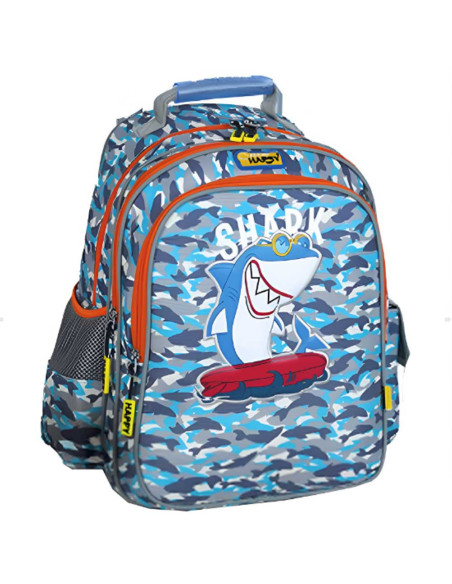 Sac à Dos 3 Compartiments, Requin - Happy