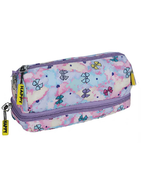 Trousse avec 2 Compartiments, Love - Happy