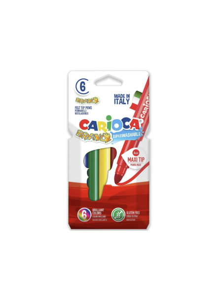 Set de 6 Feutres Maxi  Tip 6 mm - CARIOCA