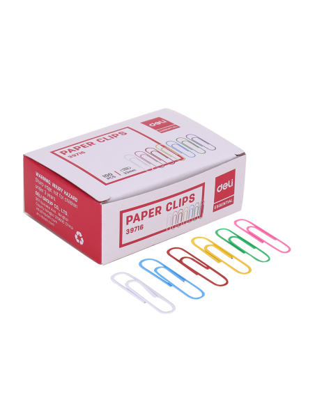 Boîte 100 Trombones Couleur 33Mm Deli - Réf. E39716
