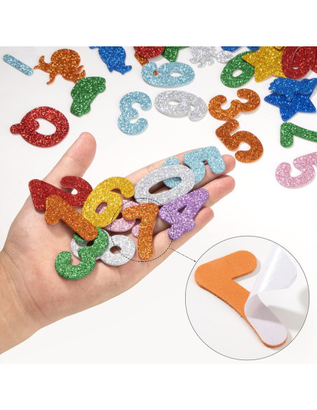 Lettres en Mousse Pailletées Autocollantes
