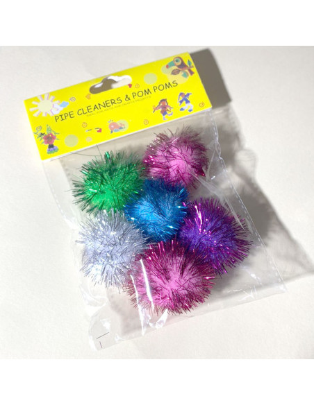 Pompons Métallisés Multicouleurs
