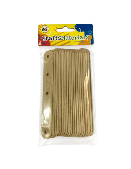 22 Bâtonnets en Bois Naturel Perforés