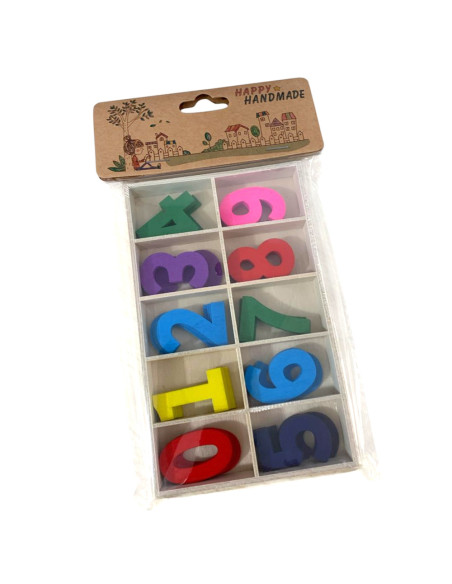 Coffret Chiffres en Bois Multicouleur
