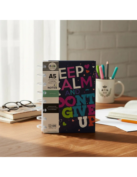 Notebook A5 à Disque - Keep Calm Don't Give Up