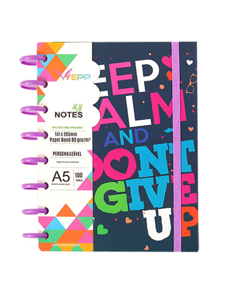 Notebook A5 à Disque - Keep Calm Don't Give Up