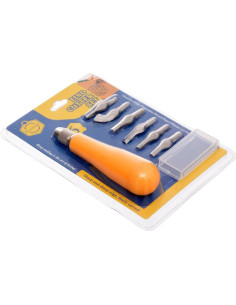 Kit Lino Cutter 6 Lames - Gouges pour Linogravure, Tampons et Sculpture