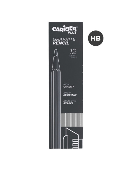 12 Crayons Graphite Carioca Plus, HB