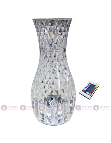 Lampe de Table LED Cristal Effet Diamant avec Télécommande
