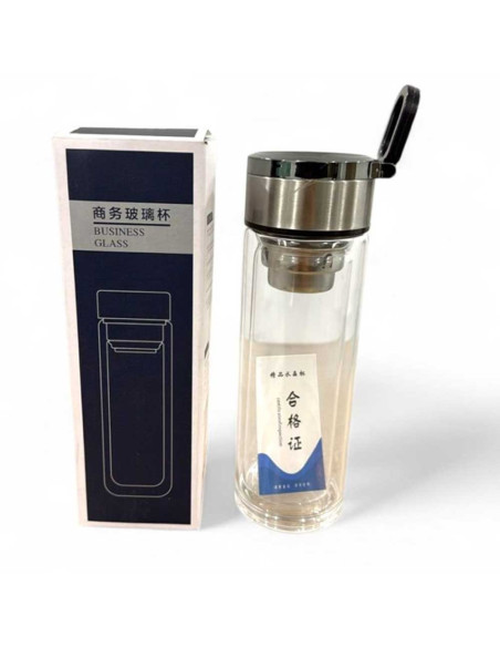 Bouteille en Verre Double Paroi avec Infuseur