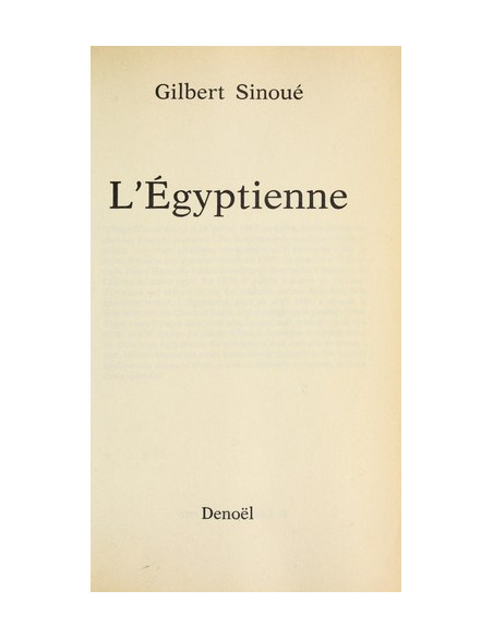 L'Egyptienne - Gilbert Sinoue
